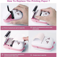 Dropship Mini Printer (Pink-White)